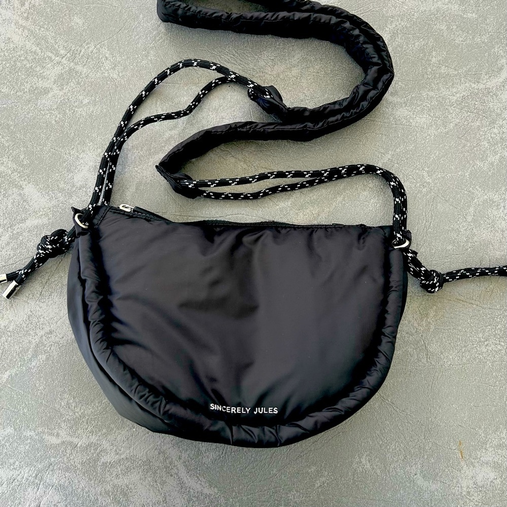 New Sincerly Jules Black Puffer Crossbody Bag